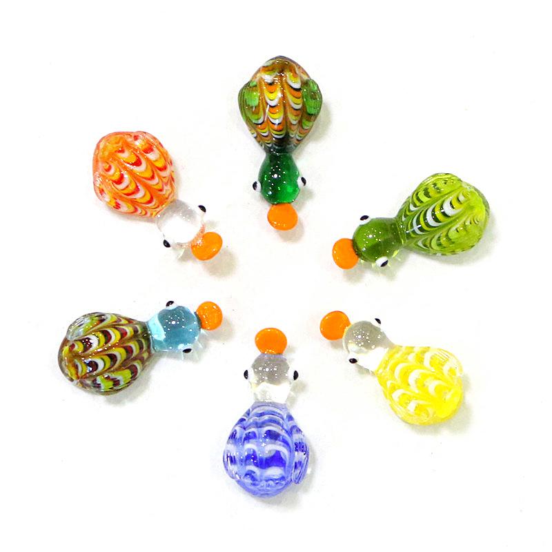 Cute Glass Duck Mini Figurines Colorful Cartoon Animal Tiny Statue Craft Ornament Home Fairy Garden Easter Micro Landscape Decor