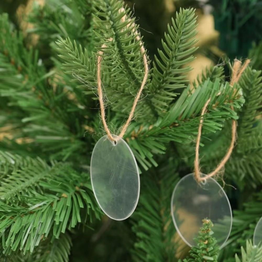 10pcs DIY 5cm Christmas Ornaments Clear Round Holiday Bauble Pendants Acrylic Blank DIY Craft Decorations For Christmas Tree