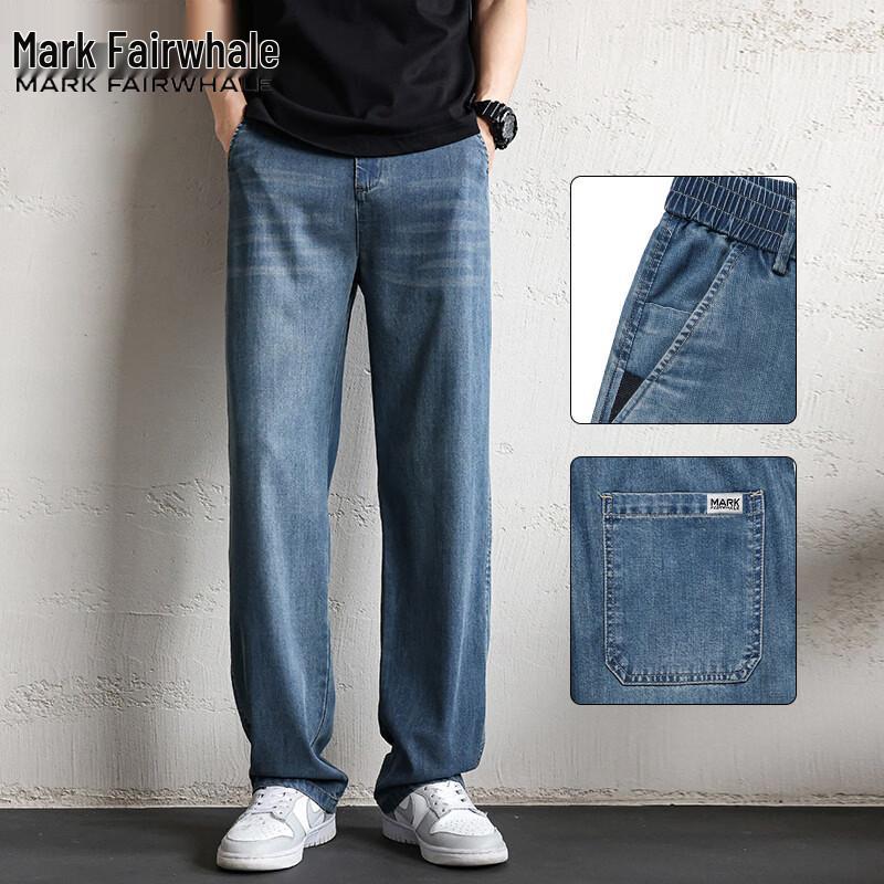 Mark Fairwhale Men's Summer Breathable Cool-Feel Straight-Leg Jeans