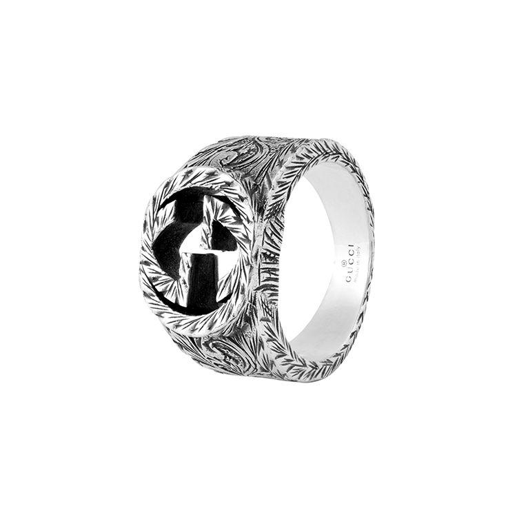 Gucci Interlocking G Hollow Design 925 Silver Ring Unisex rings 455302-J8400-0811 Basic Packaging-Dust Bag+Box,20
