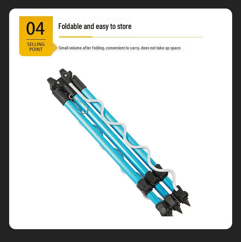 Infällbart aluminiumsurfiskespöställ Stativ för långa kast – Fiskeutrustning för flera spön utomhus