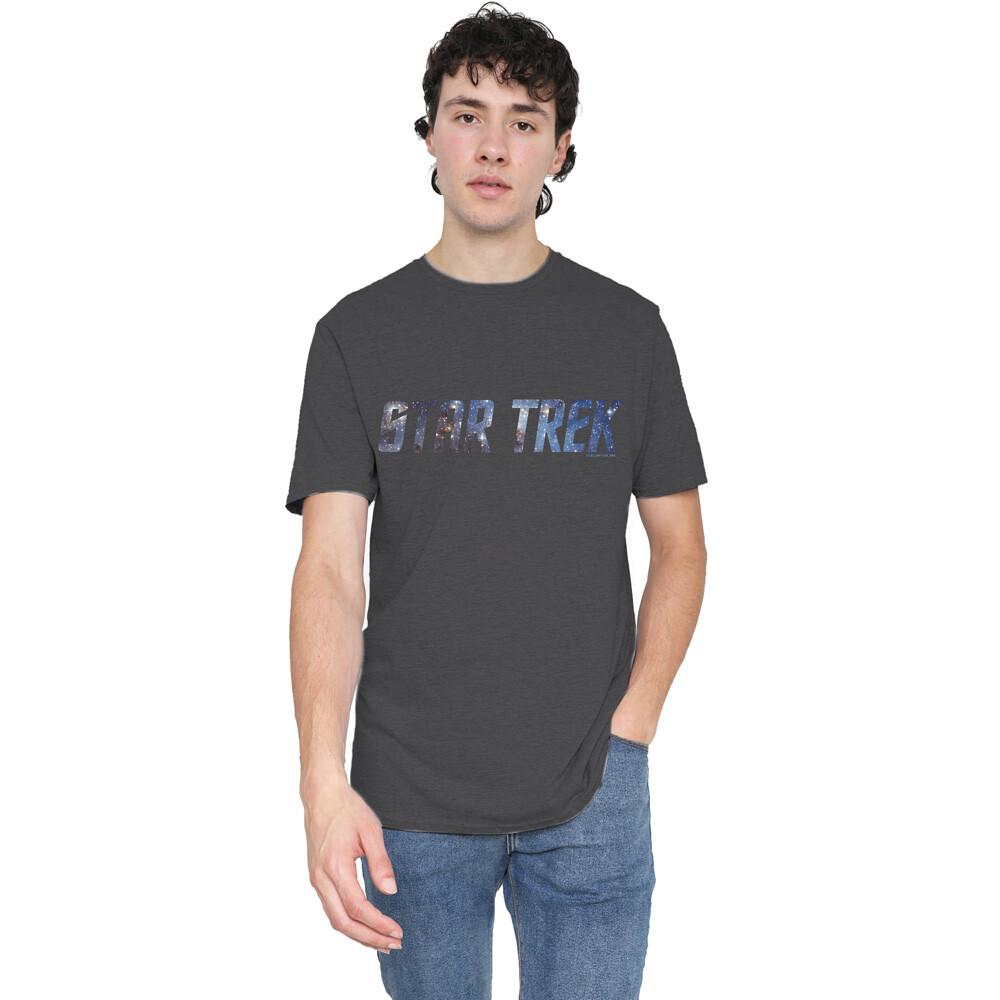 Star Trek Space Logo T-Shirt S-2XL, Charcoal Unisex T-Shirt L