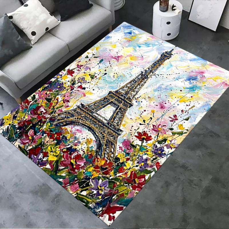 2025 New Paris Eiffel Tower Carpet Rug for Living Room Bedroom Home Sofa Decoration,Kids play Non-slip Floor Mat98