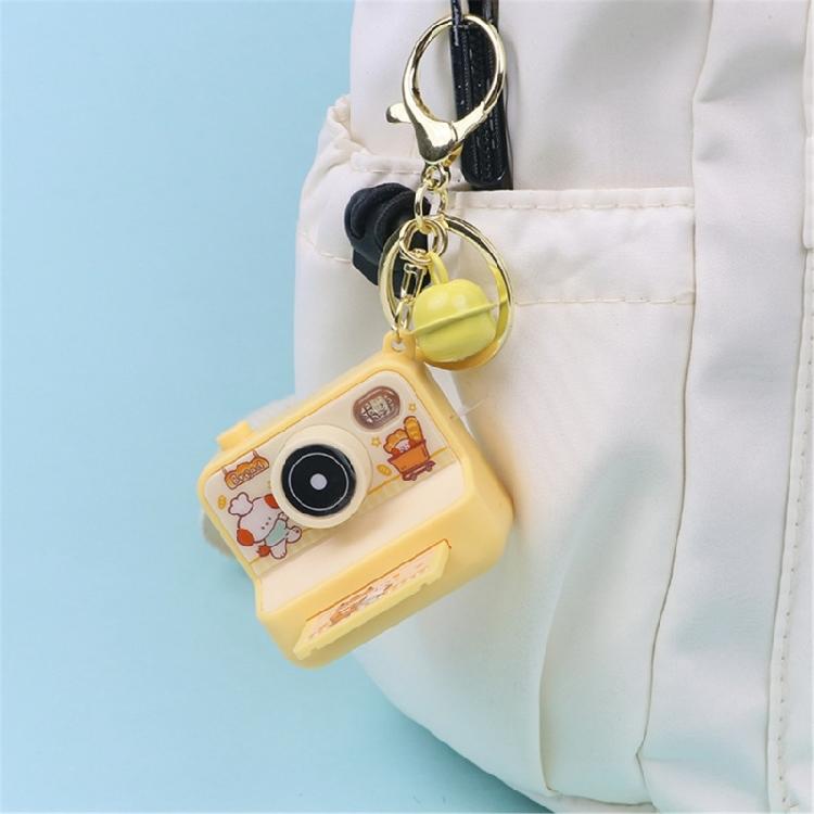 Imitation Camera Shape Keychain Decoration with Press Play Sound and Auto Glowing LED Nighttime Visibility Enhancer