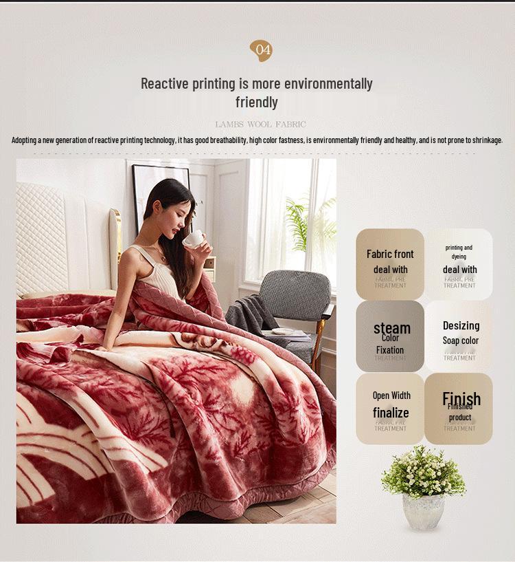 Winter Raschel Double-Layer Coral Fleece Blanket - Super Soft Wedding Gift