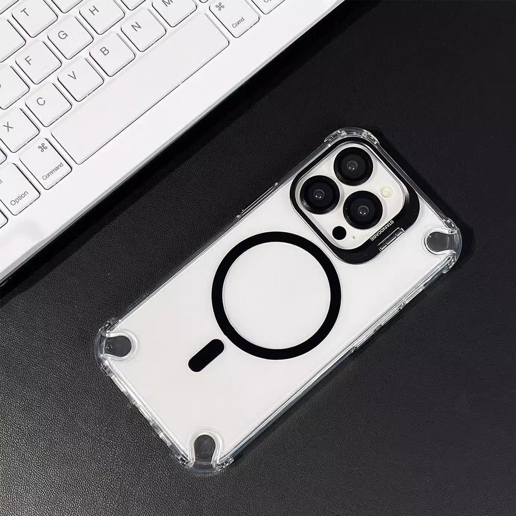 Nouvelle Coque Magnétique Anti-Chute pour Apple 17PROMAX Anti Transpiration des Mains Entièrement Enveloppée Couleur Manchon Magnétique