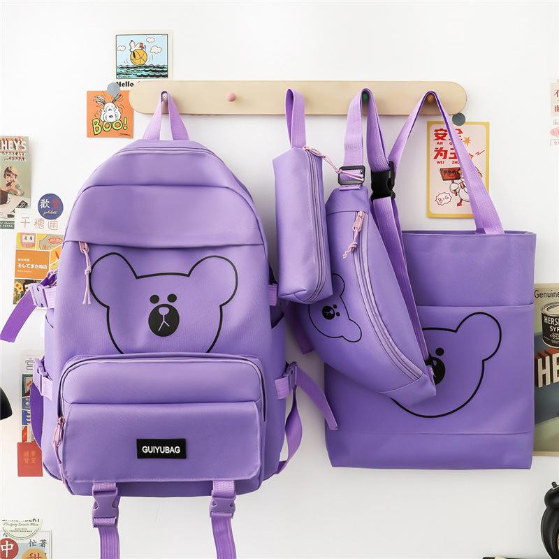 Junior High School Students Backpack Multi-piece Set High School Students Lightweight Ins Campus Sweet Student Backpack