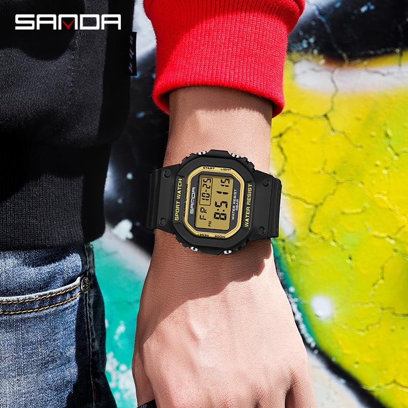 שעון ספורט חיצוני סטודנטים Sanda זוהר עמיד במים ועמיד בפני זעזועים