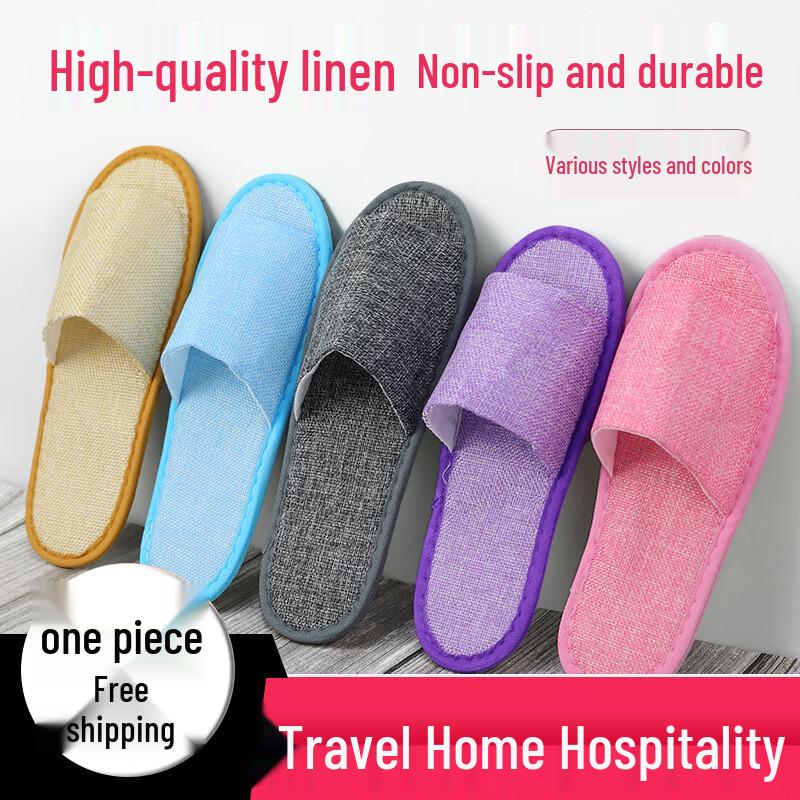 Unisex Disposable Guest Slippers, 10 Pairs