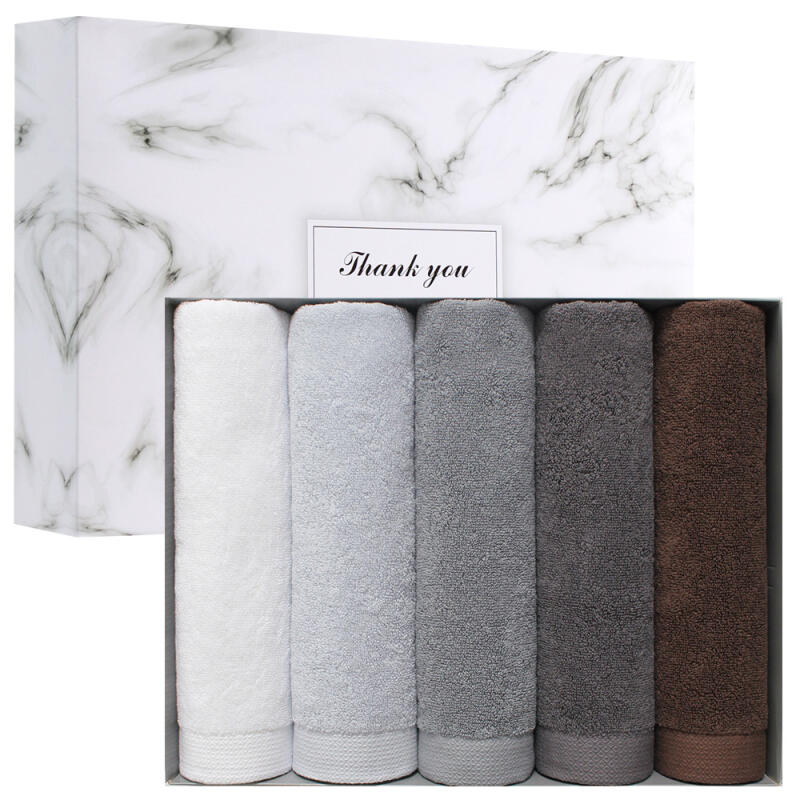 Modern Color 30 count 170g 5-piece hotel towel set washcloth dark brown