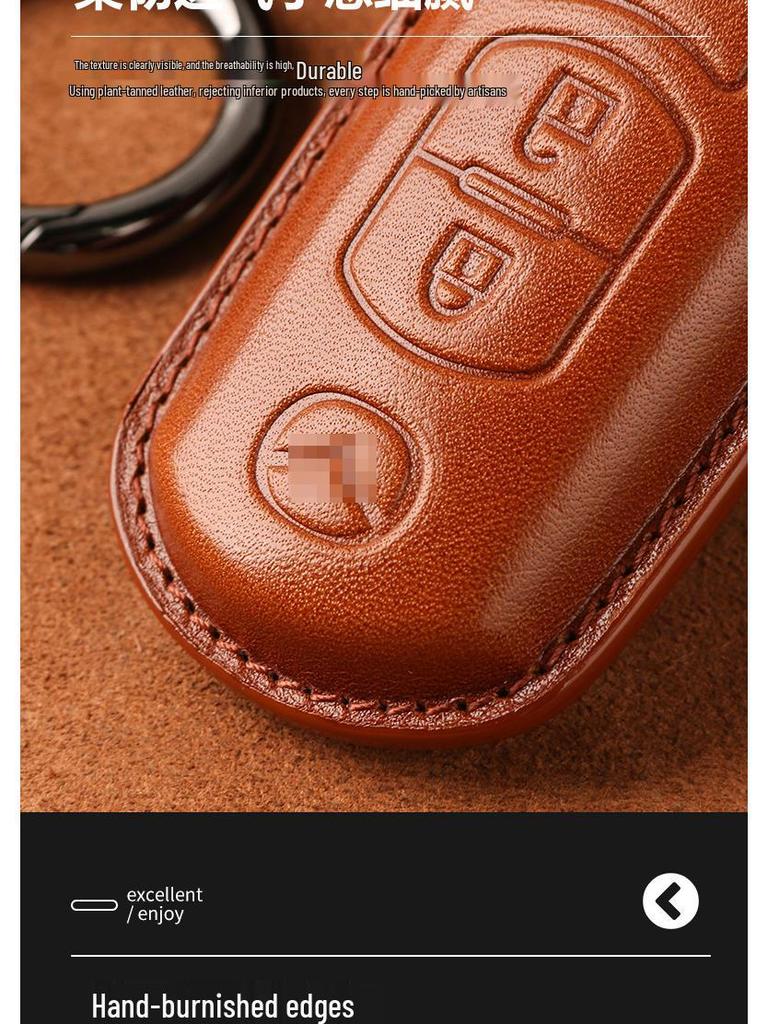 Genuine Leather Key Case for 2022 Mazda Axela/CX5/CX4 - Handmade Protective Cover