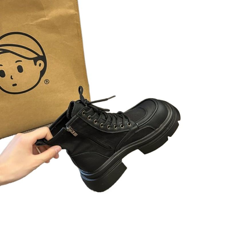 Fashion 2024 Hot Sales Vintage High Top Thick Heel Boots for Women Autumn and Winter New Trend Fashion Mix Mid-heel Ankle Boots