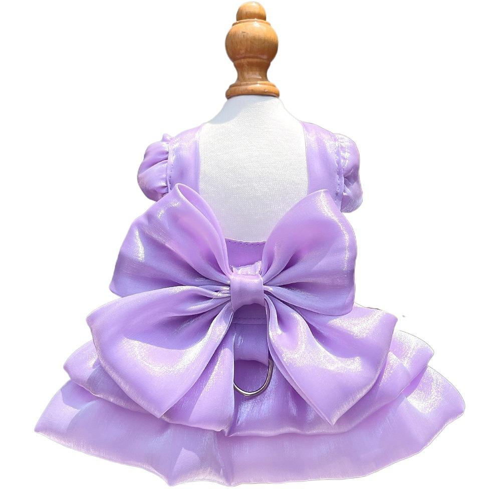 

Breathable Wedding Dress Big Bow Pet Skirt Fashion Cat Dog Princess Dress For Cat Dog S фіолетовий
