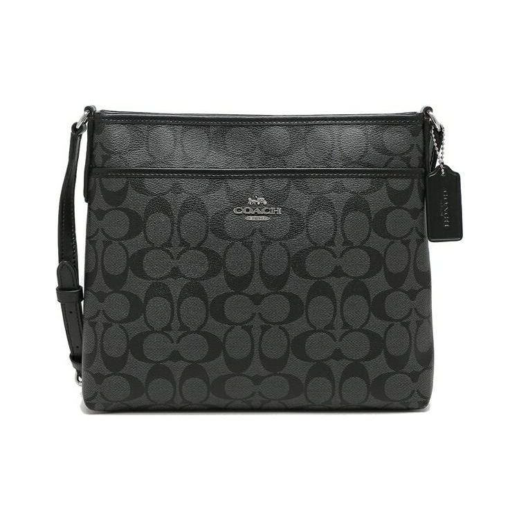 

Coach File 25 Classic Monogram Logo Print Zipper Crossbody Bag Medium Women crossbody bag Black Gray 29210-SVDK6 Basic Set (Bag+Dust Bag)