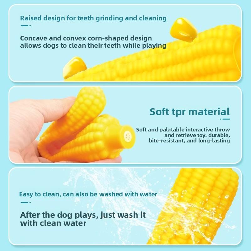 Dog Toys, Sound-making Toys, Rubber Sound-making Toys, Corn Dog Teething and Teeth Cleaning Toys, Self-entertainment Pet Supplies
