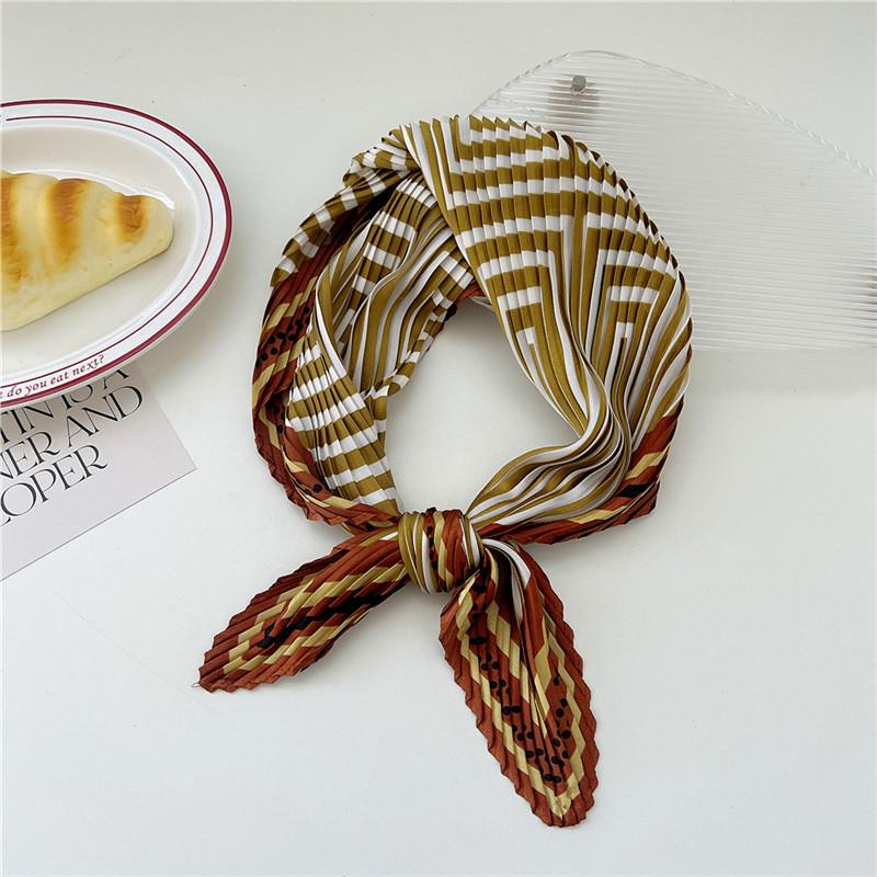 70cm Crumpled Scarf Kerchief Print Square Scarves Women DIY Hair Band Ribbon Headscarf Bandanas Headband Neck Wraps Neckerchief