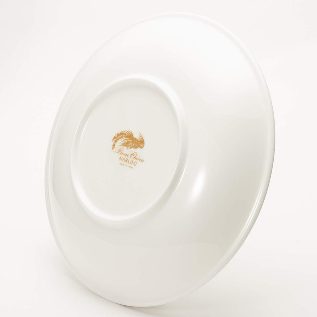 NARUMI Plate, Chinese Cuisine Dish, 23cm, White, Simple Design, Deep Dish, Microwave Safe, Made in Japan, 8906-5006