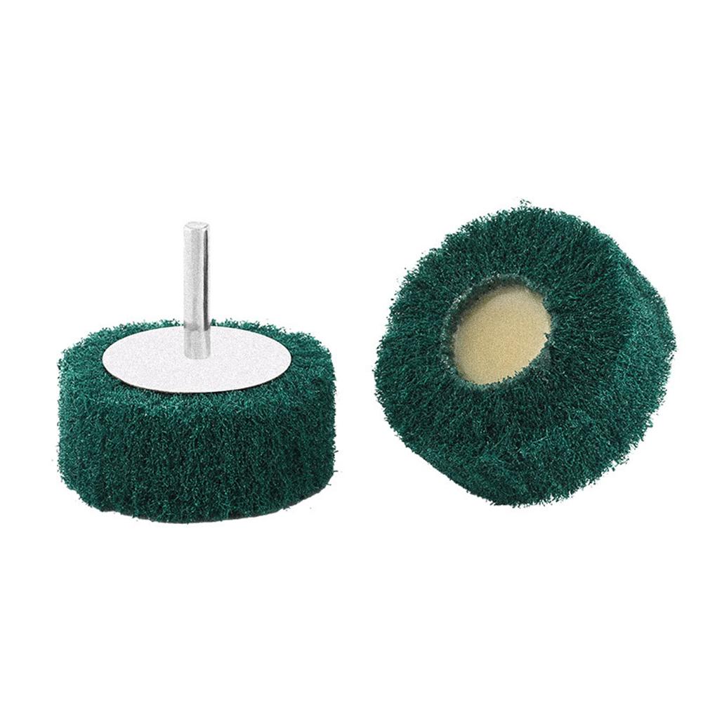 1/2pcs 6mm Shank Flap Fiber Cylindrical Grinding Head Sanding Wheel Scouring Pad Abrasive Brush For Stainless Steel Polishing
