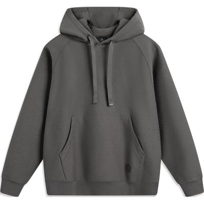 Li Ning Série Wade Couleur Unie Confortable Respirant Polyvalent Décontracté Sweat à Capuche Homme hoodies Street-Gris AWDU287-2
