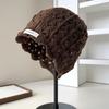 Wool Knitted Baotou Hat Autumn and Winter Warm Cold Hat Fashion Hollow Handmade Crocheted Pullover Hat Fashionable Women's Cold Hat