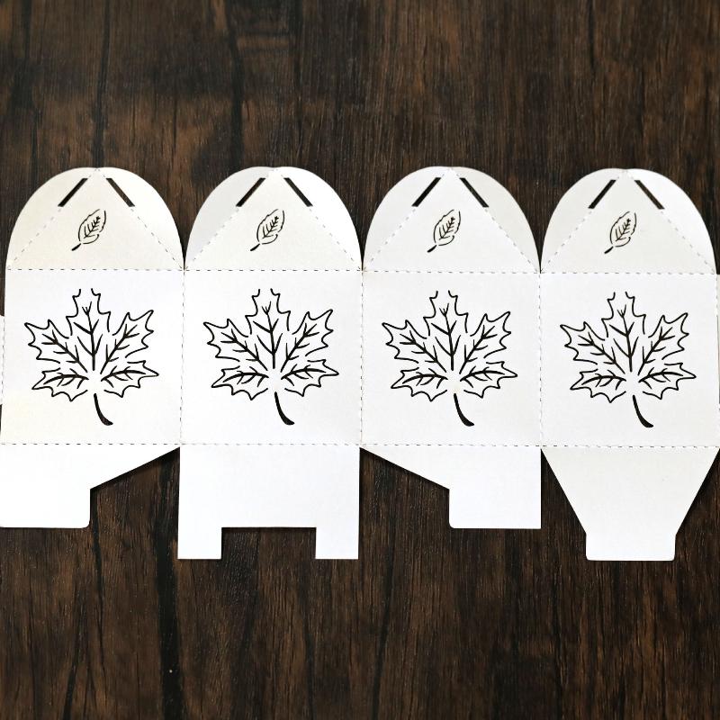 WTEMPO 10pcs Fall Maple Leaf Hollow Party Gift Boxes The Thanksgiving Day Pumpkin Pie Sweet Potato Packaging Boxes, Creative DIY Orange Paper Boxes