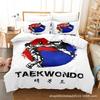 Digital Printed Bed Sheet Quilt Cover Three-Piece Set, Home Textile Logo Series Bedding