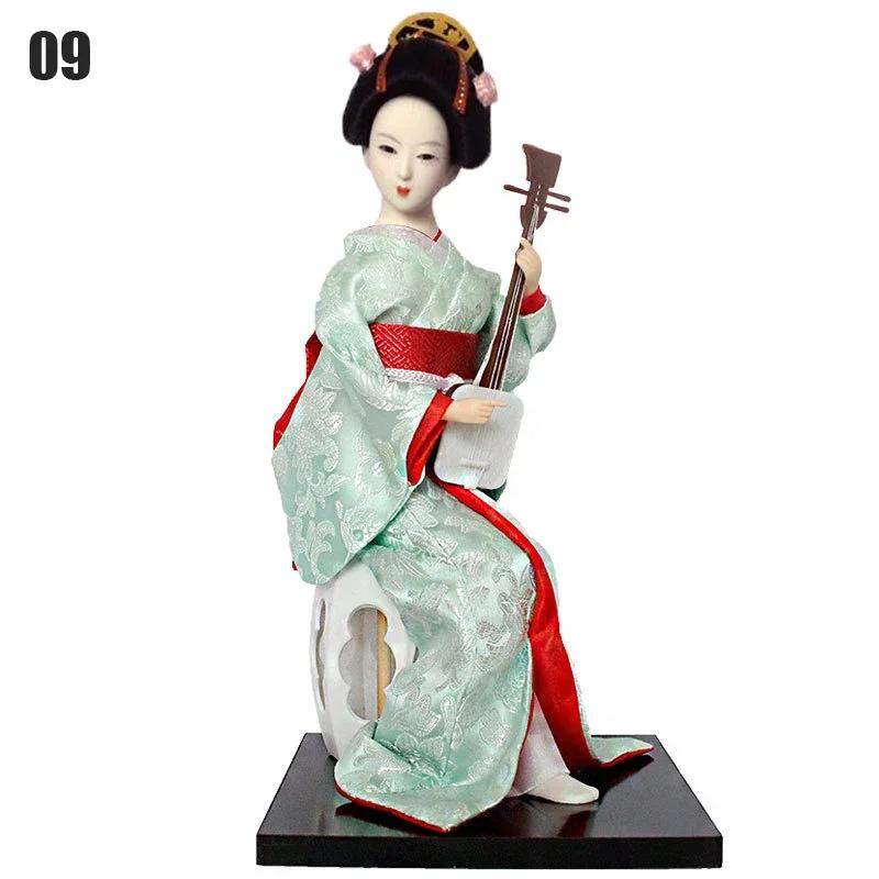 Japanese Geisha Doll Asian Handmade Crafts Kimono Doll Home Table Decor Miniature Figurines Sculpture Collection Gift Creative