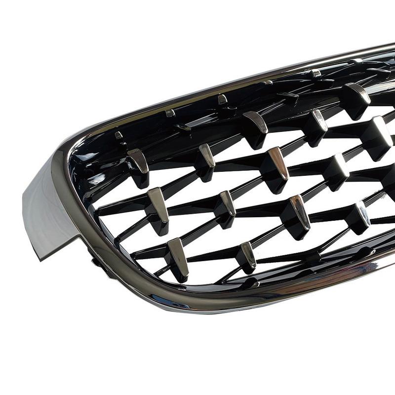 O pereche de grile de rinichi cromate de înaltă calitate pentru BMW Seria 3 F30 F35 F31 2012-2018 Grile de curse în stil diamant în stil Meteor