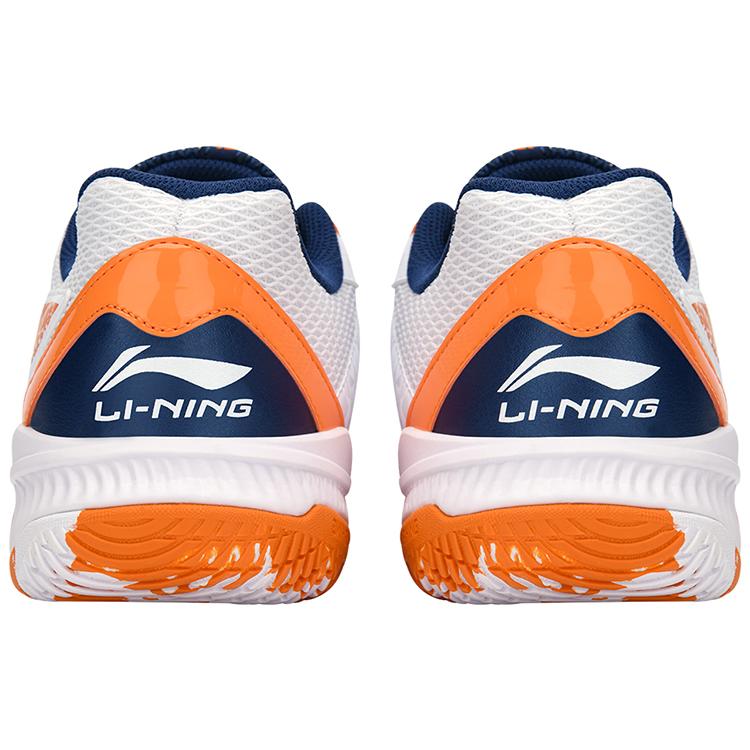 Li Ning Slip Resistant, Abrasion Resistant, Breathable, Lightweight Low Top Badminton Shoes Unisex White Ice Orange AYTS061-1