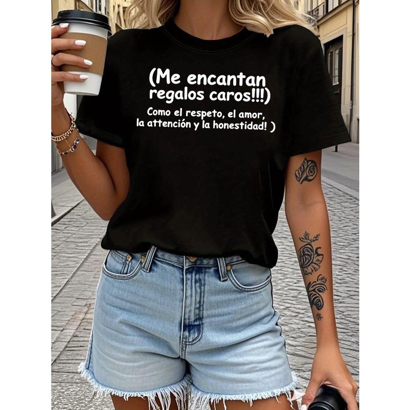 

Funny Soda Can Letter Print T-Shirt Women S Spring-Summer Short-Sleeve Crew-Neck Casual T-Shirt, Daily Leisure, Holiday Gift 4XL чорний