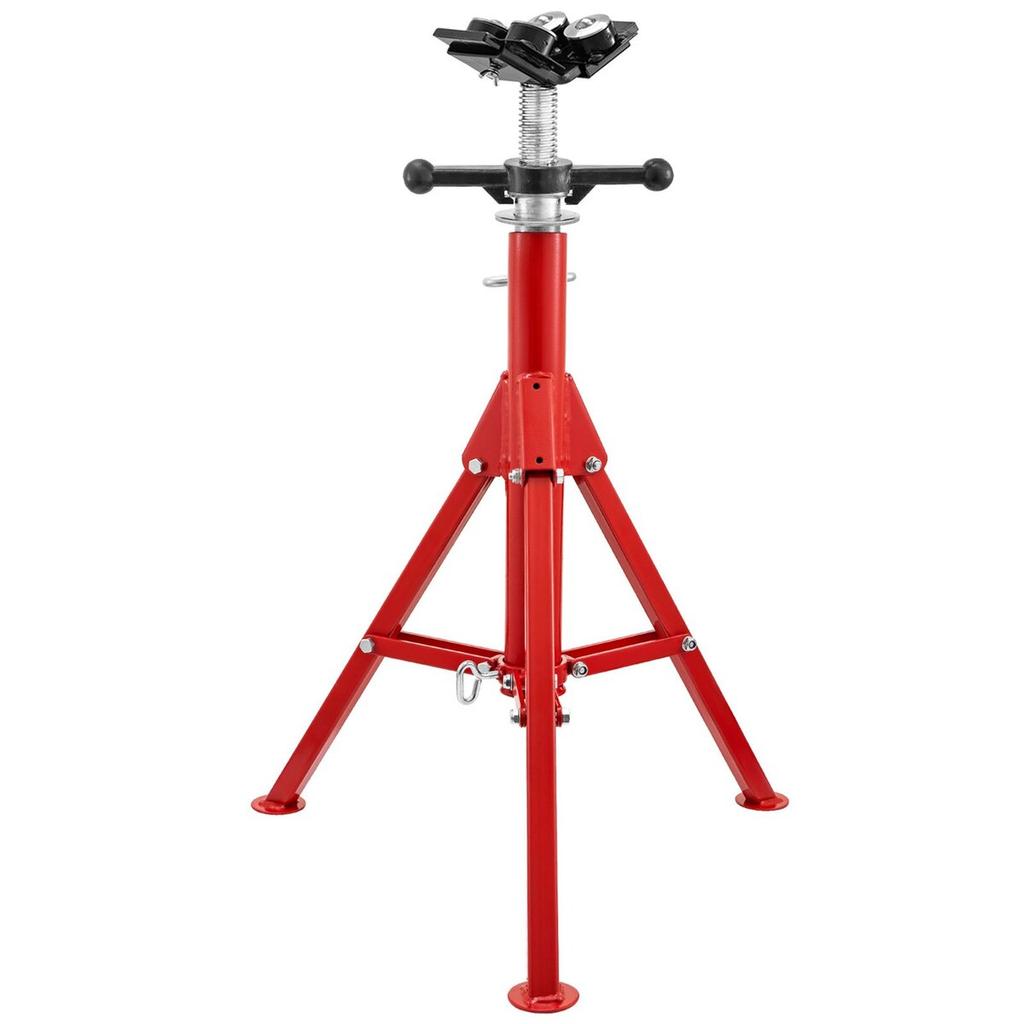 Pipe Jack Stand, Model V-Head 1107A Head High Folding Pipe Stand, Steel Jack Stands, 2 Ton Capacity Pipe Stand, 28-inch To 51.5-inch Pipe Jack Stand