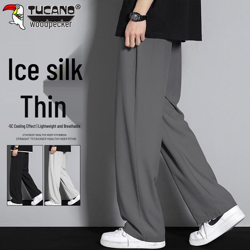 TUCANO Men s Ice Silk Loose Straight Casual Pants 2XL