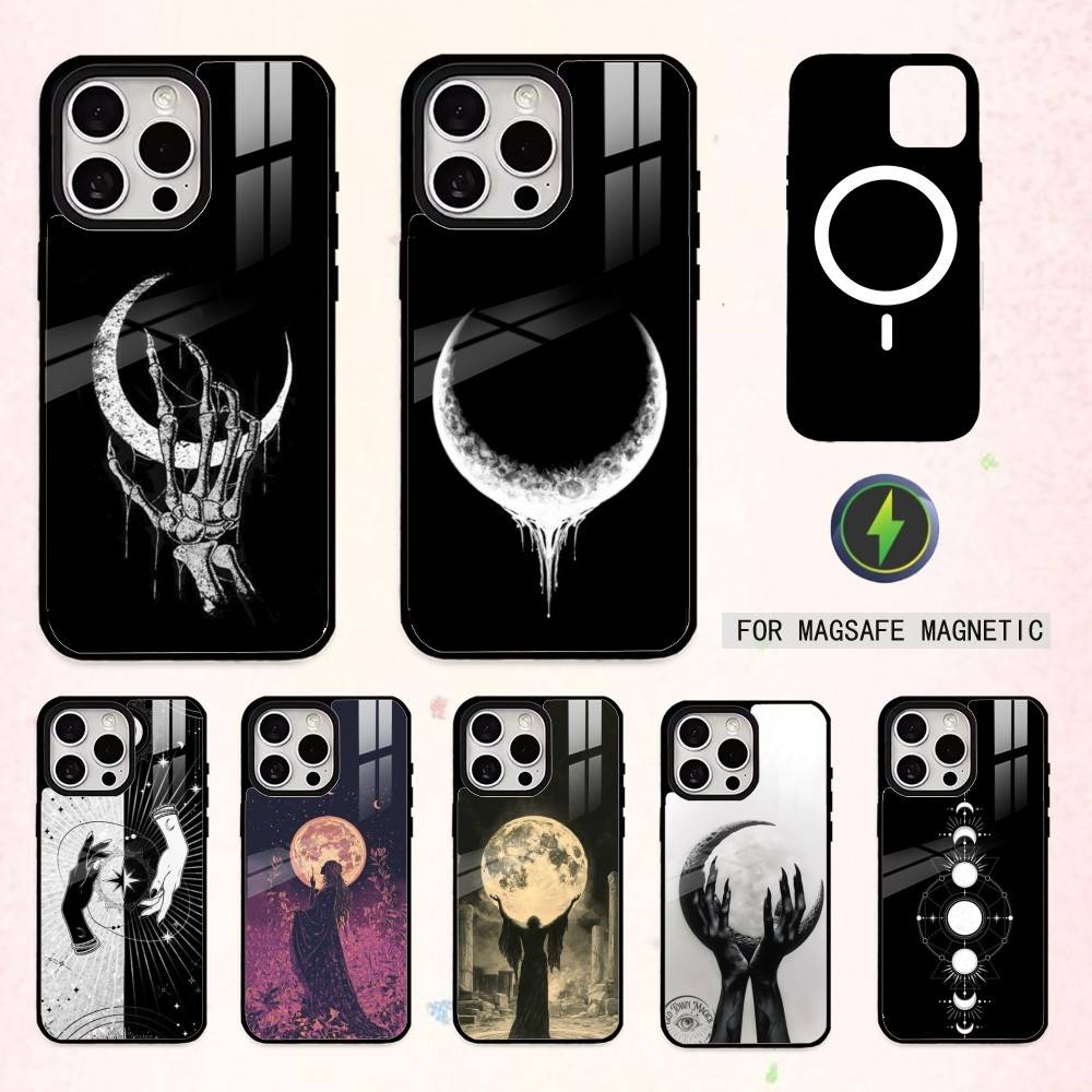 O-Occult Witchcraft Moon Gothic W-Witch Phone Case For iPhone17,16,15,14,13,12,11,Pro Max Magnetic For Magsafe Wireless Charging