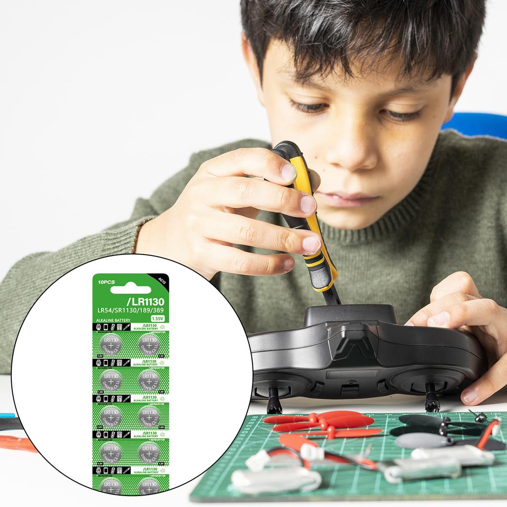 Pack of 10pcs/sheet LR1130 Alkaline Button Batteries 1.5V Coin Cell Battery for Watches Calculators and Digital Cameras