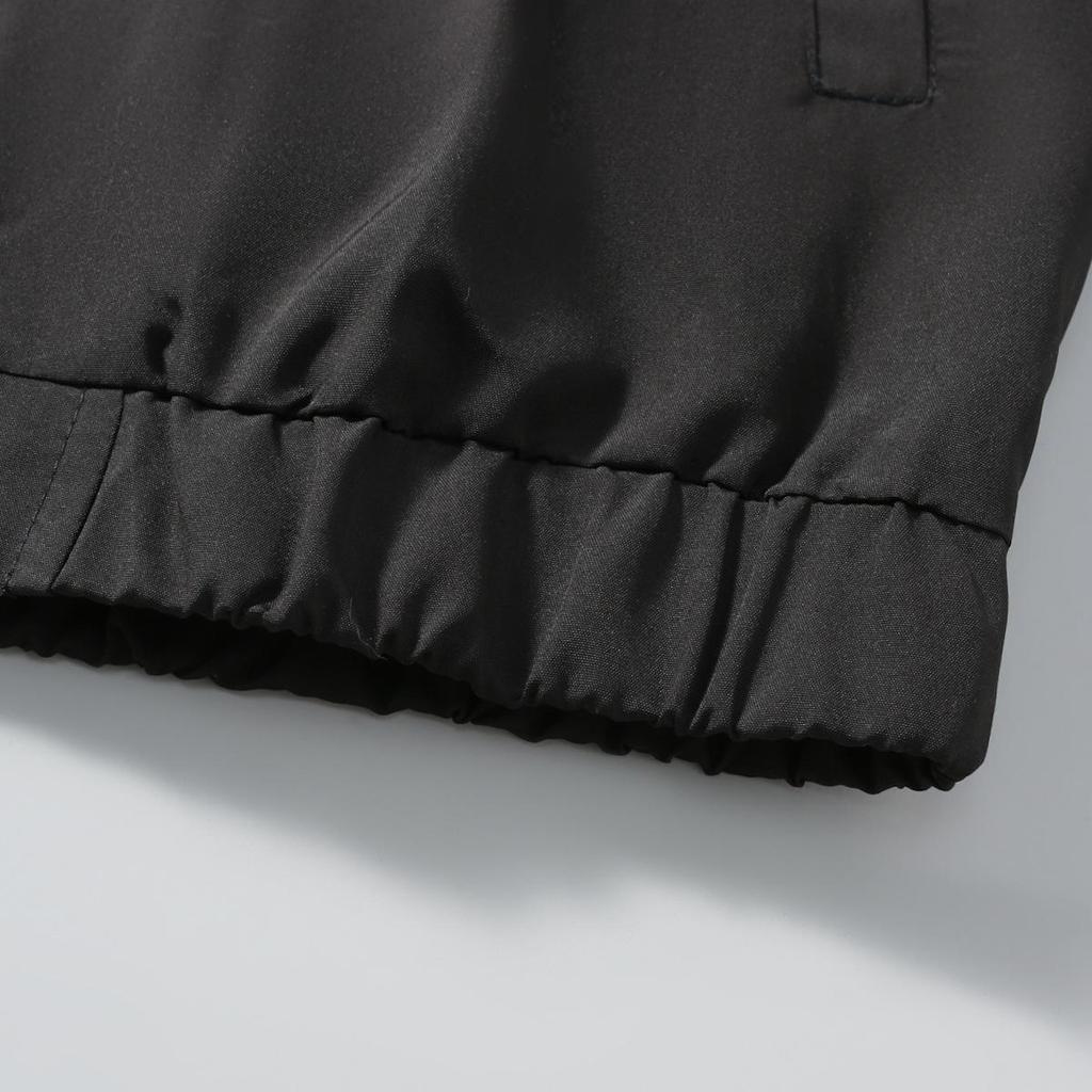 European-American Color Block Men's Stand-Up Collar Jacket - Trendy Autumn/Winter Outerwear