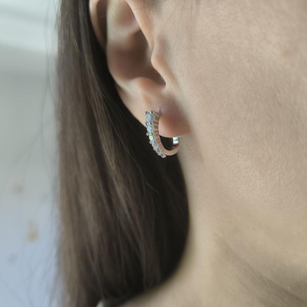 Серебряные серьги с фианитами (2187325)