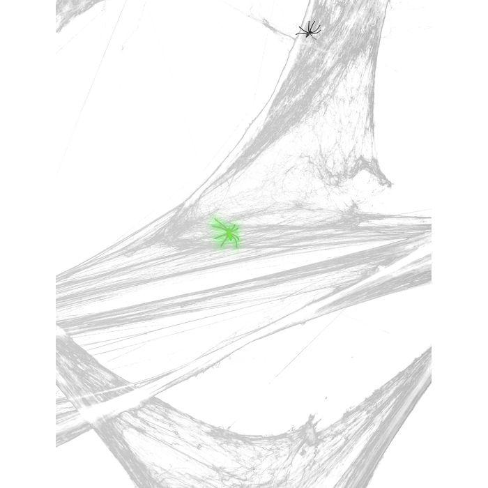 Decorations and Animations - White Spiderweb Decoration with Spiders 500 G Halloween