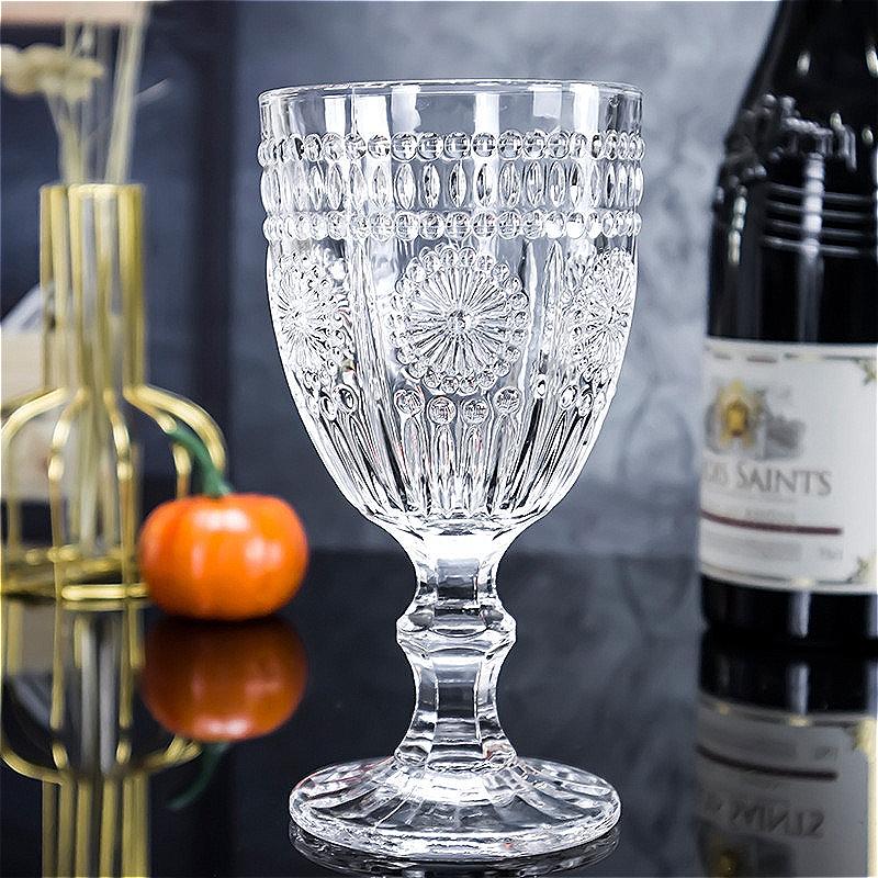 300ml/260ml Nordic Style Red Wine Glass Party Cocktail Glass Exquisite Transparent Relief Champagne Cup Bar Goblet Wine Utensils