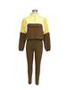 Autumn Color Block Hoodie & Skinny Pants Two-Piece Set