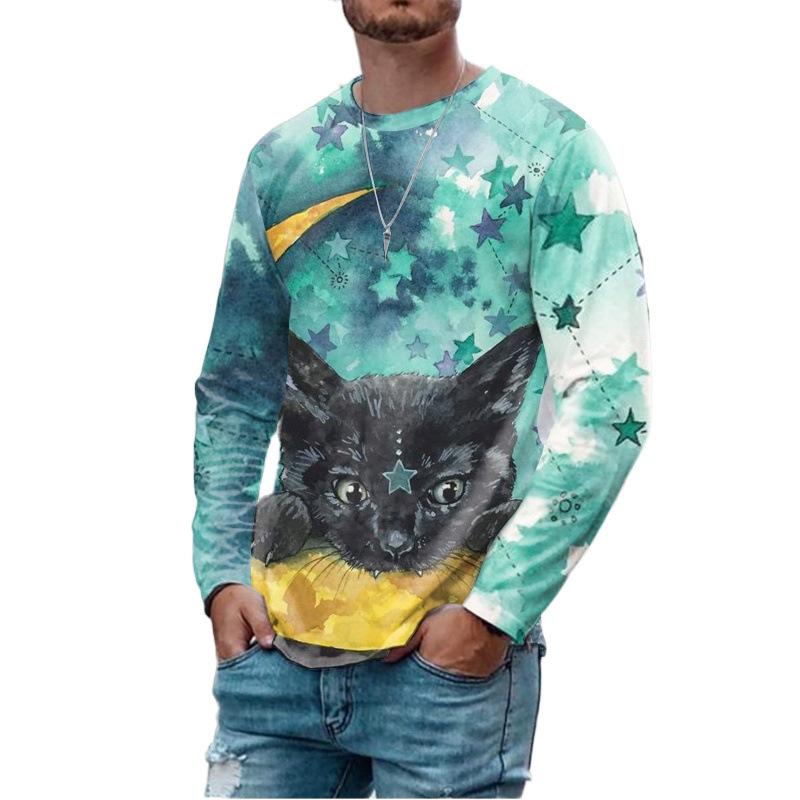 

Весна Осень Новая Мода Повседневная 3D Цифровая Печать Футболка Мужская Спортивная Круглая Шея Хип-Хоп Футболка 6XL