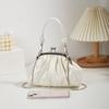 Spring and Summer New Women's Bag Cute Pleated Clip Bag Premium Chain Shoulder Bag Portable Messenger Shell Bag