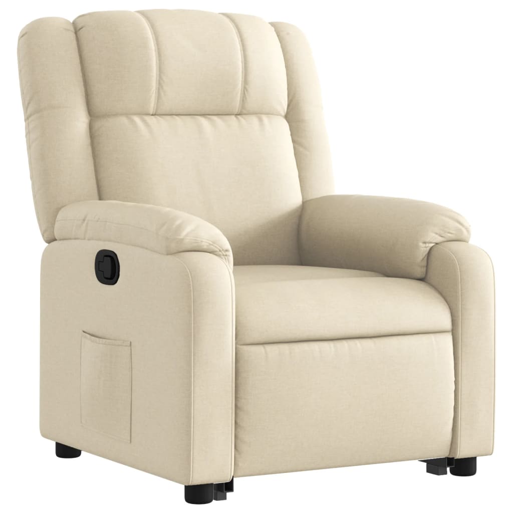 Recliner Chair with Lift Assist Cream Fabric