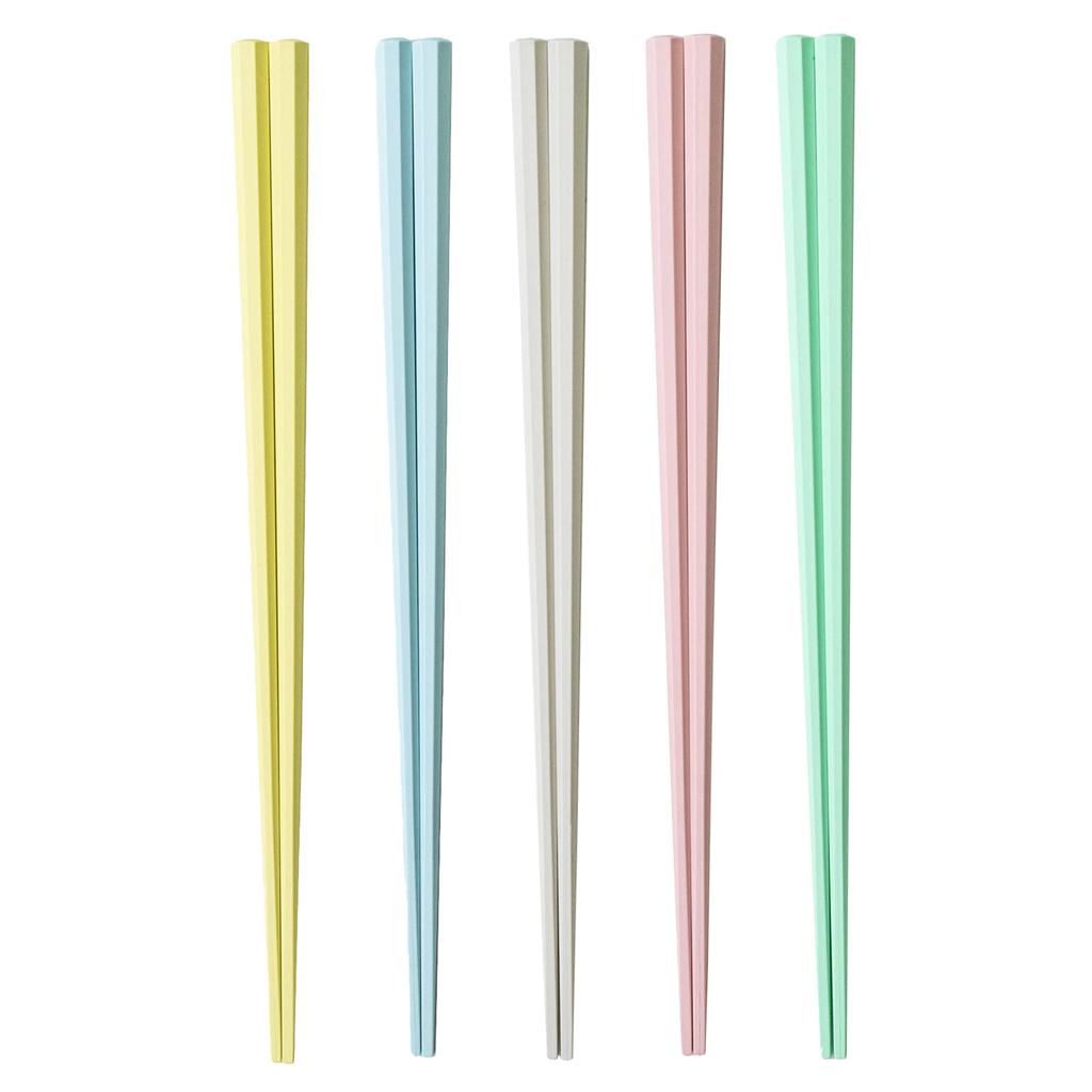 set of resin made in product number 264895 Dishwasher-safe chopsticks, 23cm, 5, professional-grade chopsticks, octagonal, pointed, pastel, colorful,