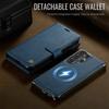 2-in-1 Magnetic Detachable Wallet Case for Samsung Galaxy S24/S24 Plus/S24 Ultra - PU Leather, Card Slots, Wireless Charging, 360° Protection