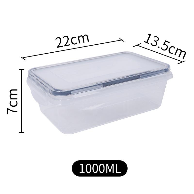 1 шт. Контейнер для хранения, Многофункциональный герметичный и многоразовый контейнер для хранения продуктов с крышкой, Портативный и штабелируемый герметичный контейнер для продуктов 1000ml белый