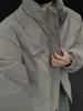 Men's Matte Thickened Cotton Puffer Jacket, American Style, Stand Collar, Trendy & Handsome