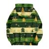 Women's Fashion Casual Christmas Print Long Sleeve Sweatshirt Pocket Jacket Zipper Hoodie Coat