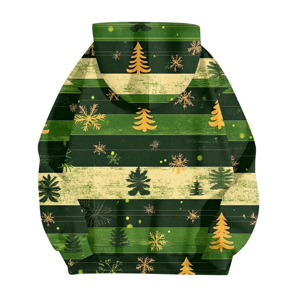 Women's Fashion Casual Christmas Print Long Sleeve Sweatshirt Pocket Jacket Zipper Hoodie Coat