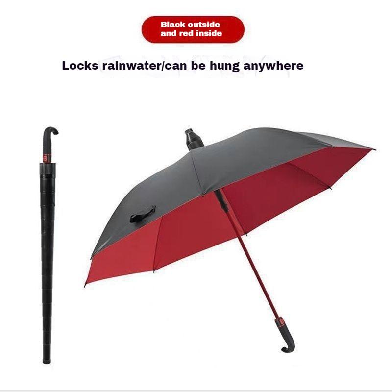 

Креативный крючок с изогнутой ручкой и повышенной ветроустойчивостью, встроенный водонепроницаемый чехол, портативный автоматический двойной зонт для гольфа full-fiber&8K красный