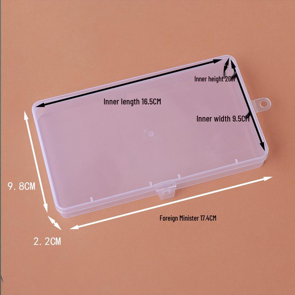 17.4cm Rectangular Transparent Plastic Storage Box with Lid for Cosmetics, Mobile Phones, and Hardware Accessories.